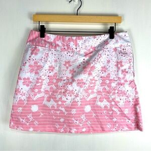 Adidas ClimaCool Floral Print Tennis Golf Athletic Skirt Skort Pink White Size 8
